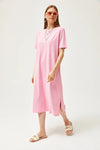 Oversized Cotton Dress with Side Slit