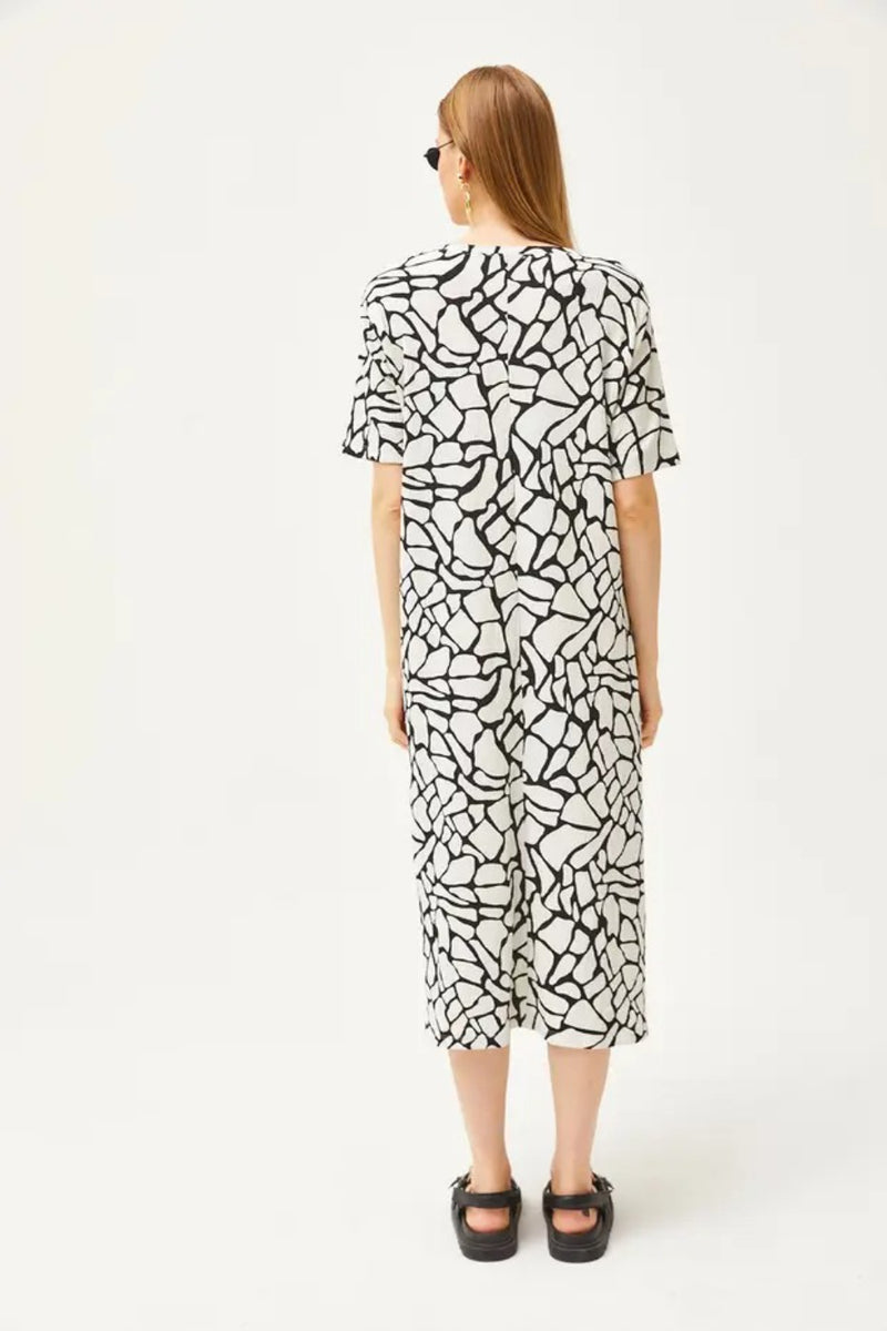 Oversized Cotton Dress with Side Slit