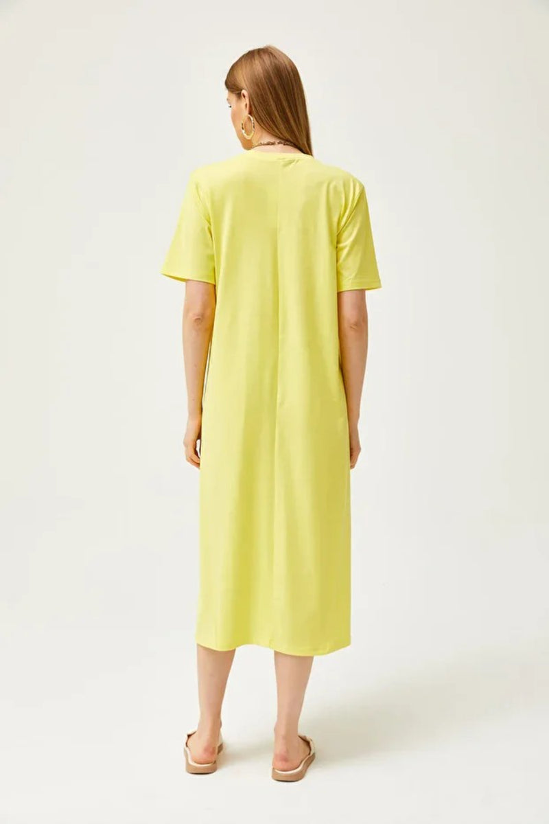 Oversized Cotton Dress with Side Slit