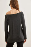 Boat Neck Wool-Viscose Draped Jumper