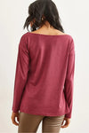 Boat Neck Wool-Viscose Draped Jumper