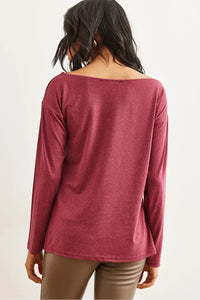 Boat Neck Wool-Viscose Draped Jumper