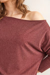 Boat Neck Wool-Viscose Draped Jumper