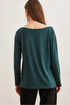Boat Neck Wool-Viscose Draped Jumper