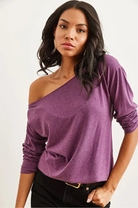 Boat Neck Wool-Viscose Draped Jumper