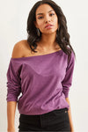 Boat Neck Wool-Viscose Draped Jumper