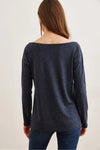 Boat Neck Wool-Viscose Draped Jumper