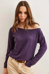 Boat Neck Wool-Viscose Draped Jumper