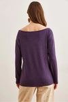 Boat Neck Wool-Viscose Draped Jumper