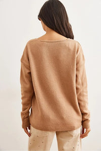 V-Neck Soft-Texture Knit Sweater