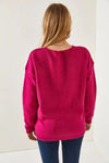 V-Neck Soft-Texture Knit Sweater