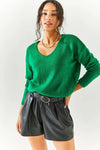 V-Neck Soft-Texture Knit Sweater