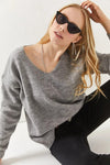 V-Neck Soft-Texture Knit Sweater