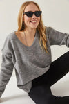 V-Neck Soft-Texture Knit Sweater