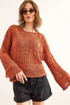 Mini Pom-Pom Openwork Cotton Knit Blouse