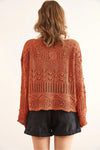Mini Pom-Pom Openwork Cotton Knit Blouse