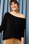 Boat Neck Loose Knit Sweater
