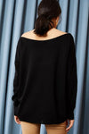 Boat Neck Loose Knit Sweater