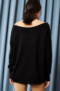 Boat Neck Loose Knit Sweater