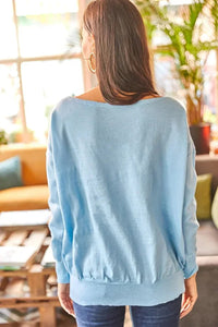 Boat Neck Loose Knit Sweater