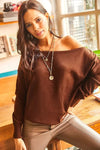 Boat Neck Loose Knit Sweater
