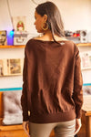 Boat Neck Loose Knit Sweater