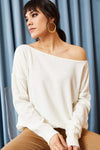 Boat Neck Loose Knit Sweater
