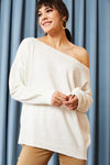 Boat Neck Loose Knit Sweater