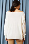 Boat Neck Loose Knit Sweater