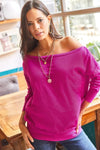 Boat Neck Loose Knit Sweater