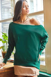 Boat Neck Loose Knit Sweater