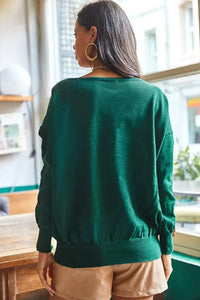 Boat Neck Loose Knit Sweater