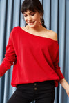 Boat Neck Loose Knit Sweater