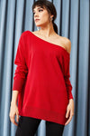 Boat Neck Loose Knit Sweater