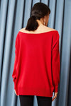 Boat Neck Loose Knit Sweater