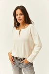 Buttoned Fleece-Lined Loose Sweater