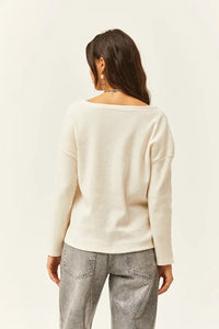 Buttoned Fleece-Lined Loose Sweater