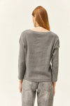 Buttoned Fleece-Lined Loose Sweater