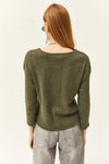 Buttoned Fleece-Lined Loose Sweater