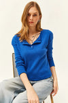 Buttoned Fleece-Lined Loose Sweater