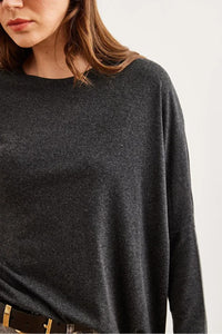 Crew Neck Batwing Wool Sweater