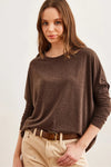 Crew Neck Batwing Wool Sweater