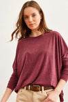 Crew Neck Batwing Wool Sweater