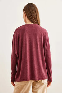 Crew Neck Batwing Wool Sweater