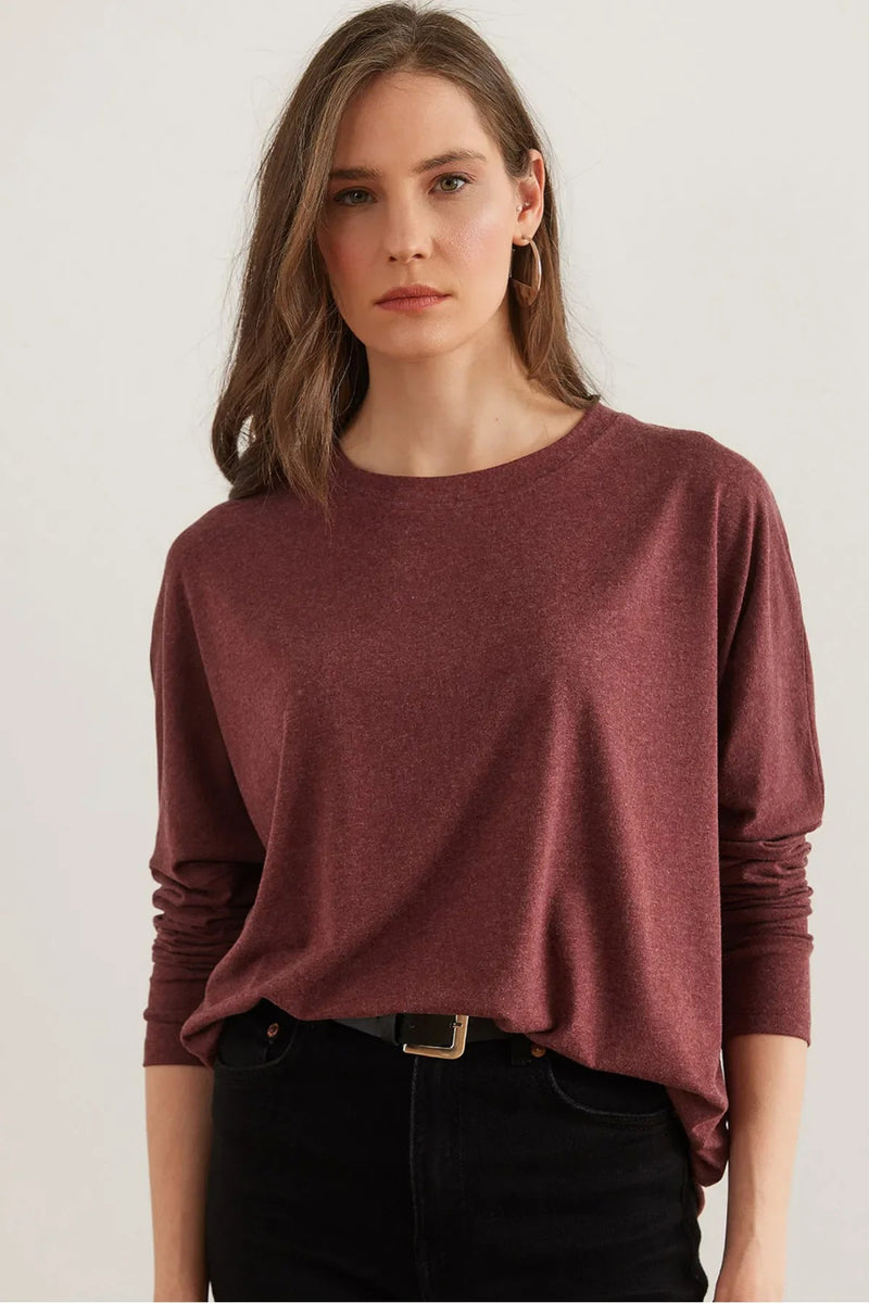 Crew Neck Batwing Wool Sweater