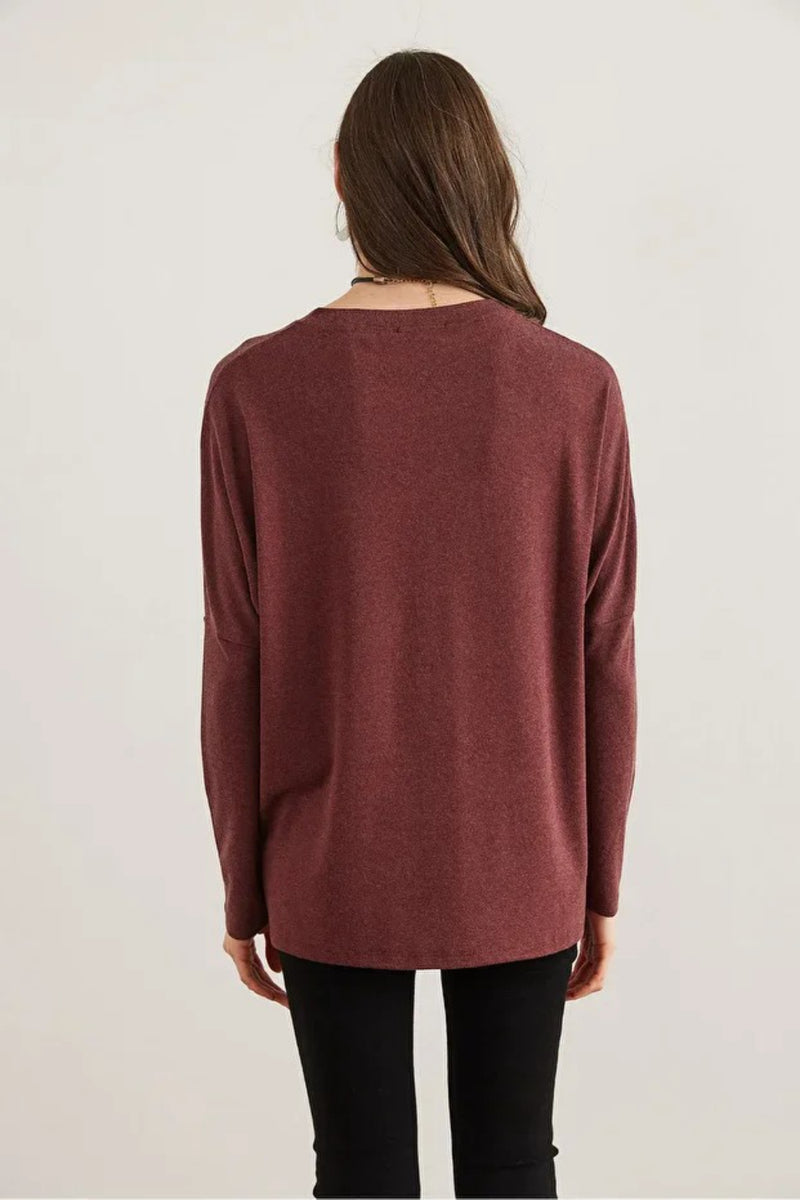 Crew Neck Batwing Wool Sweater