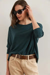 Crew Neck Batwing Wool Sweater
