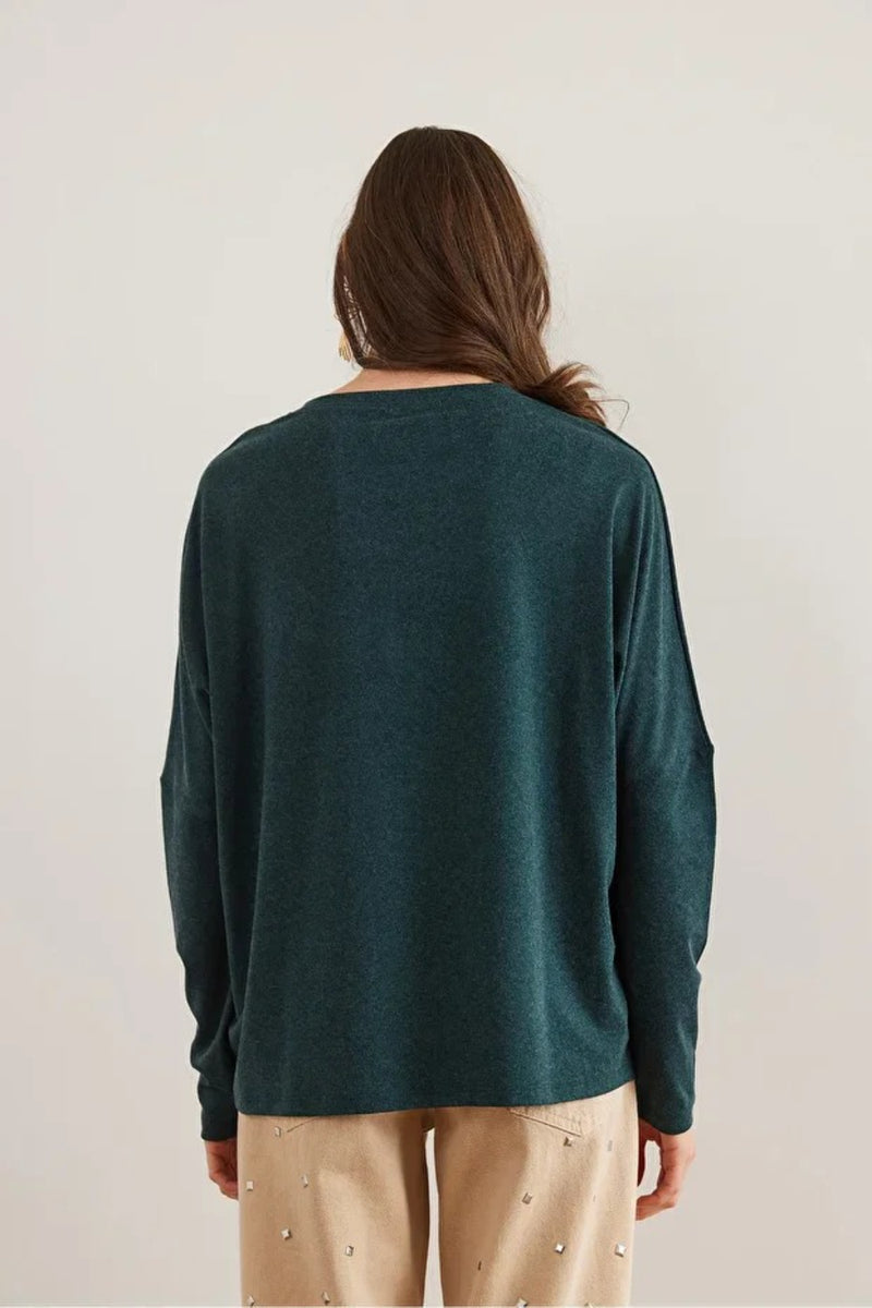 Crew Neck Batwing Wool Sweater