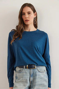 Crew Neck Batwing Wool Sweater