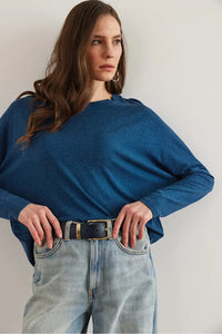 Crew Neck Batwing Wool Sweater